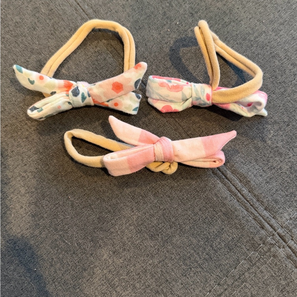 Copper Pearl Hair Bow Set